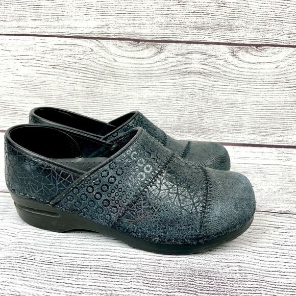 Sanita Clogs 0060240 Professional Comfort Navy Patchwork Embossed Textured Sz 39 - Picture 2 of 9
